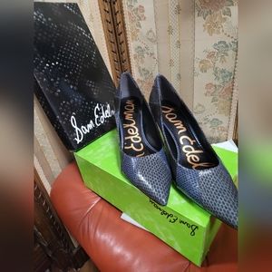 Sam Edalman Julieanne Grey multi Snake print Pointed ToeHeel Size 10 NIB